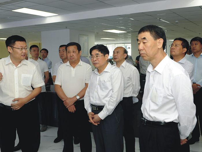 农村工作领导小组副组长袁纯清（右二）一行莅临免费在线看片视频园农资交易平台考察调研